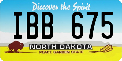 ND license plate IBB675