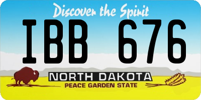 ND license plate IBB676