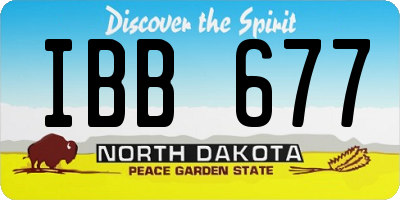 ND license plate IBB677