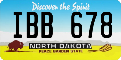 ND license plate IBB678