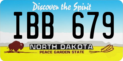 ND license plate IBB679