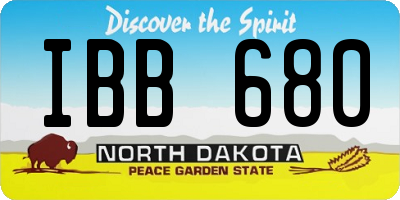 ND license plate IBB680