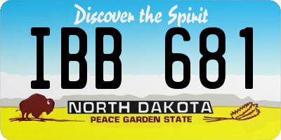 ND license plate IBB681