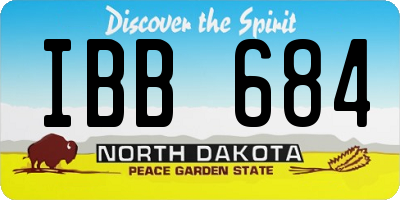 ND license plate IBB684