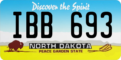 ND license plate IBB693