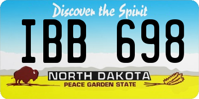ND license plate IBB698