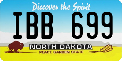 ND license plate IBB699