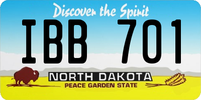ND license plate IBB701