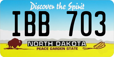 ND license plate IBB703