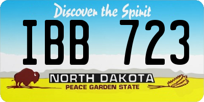 ND license plate IBB723