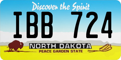 ND license plate IBB724