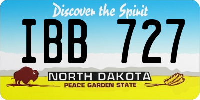 ND license plate IBB727