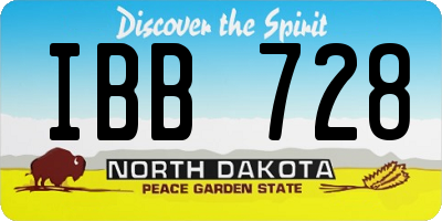 ND license plate IBB728