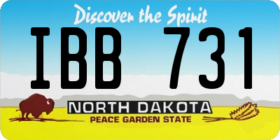 ND license plate IBB731