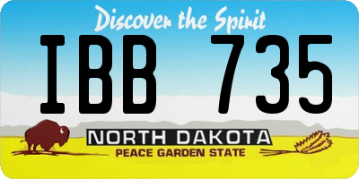 ND license plate IBB735