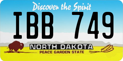 ND license plate IBB749