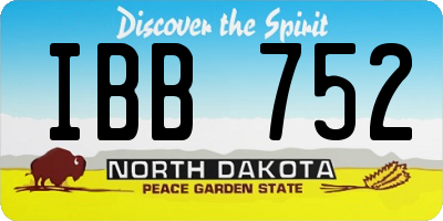ND license plate IBB752