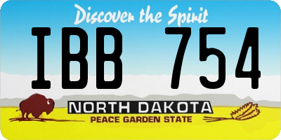 ND license plate IBB754
