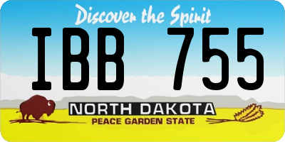 ND license plate IBB755