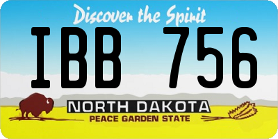 ND license plate IBB756