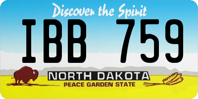 ND license plate IBB759