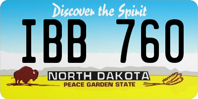 ND license plate IBB760