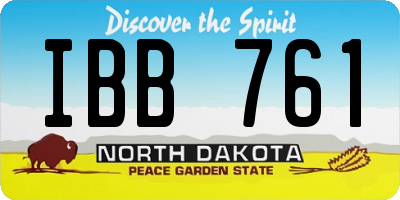 ND license plate IBB761