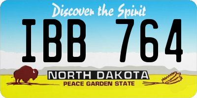 ND license plate IBB764