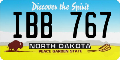ND license plate IBB767