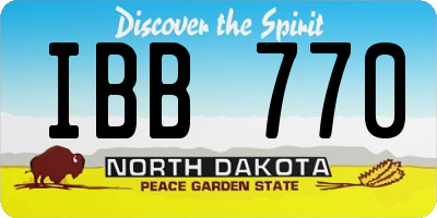 ND license plate IBB770