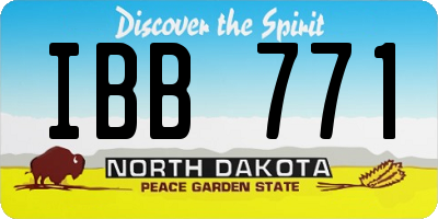 ND license plate IBB771