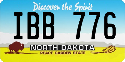 ND license plate IBB776