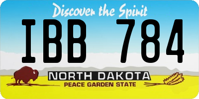 ND license plate IBB784