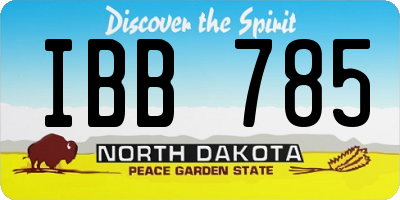 ND license plate IBB785