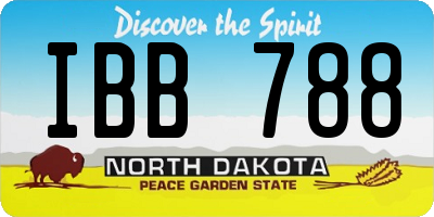 ND license plate IBB788