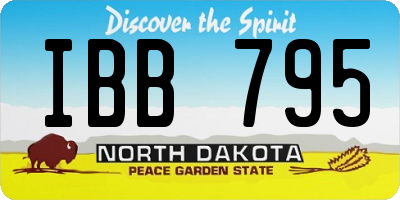 ND license plate IBB795