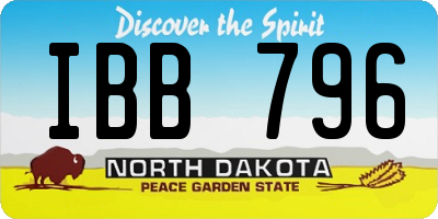 ND license plate IBB796