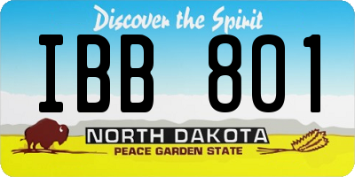 ND license plate IBB801