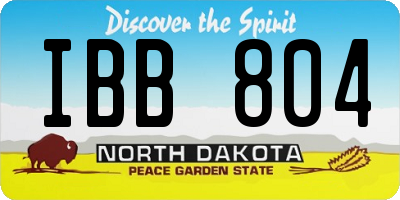 ND license plate IBB804