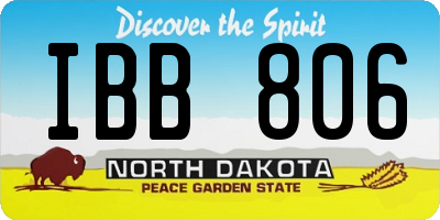 ND license plate IBB806