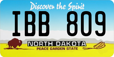 ND license plate IBB809