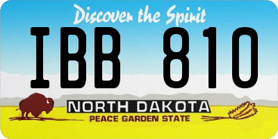 ND license plate IBB810