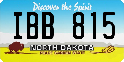 ND license plate IBB815