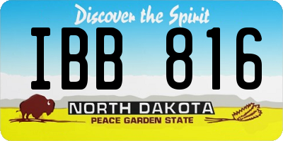 ND license plate IBB816