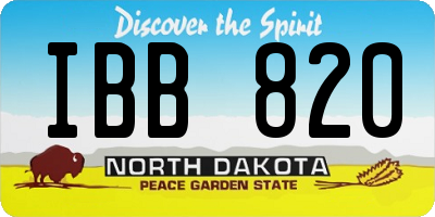 ND license plate IBB820