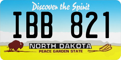 ND license plate IBB821