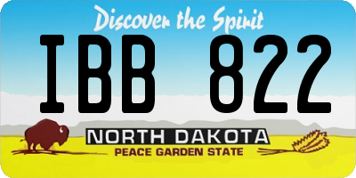ND license plate IBB822