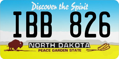 ND license plate IBB826