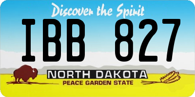 ND license plate IBB827