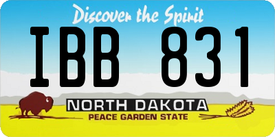 ND license plate IBB831